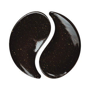 Black de-puffing hydrogel under-eye patches, two crescent shapes