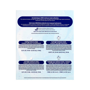 Back of Freeman Moisture Mask Face Set packaging showing product ingredients and usage information