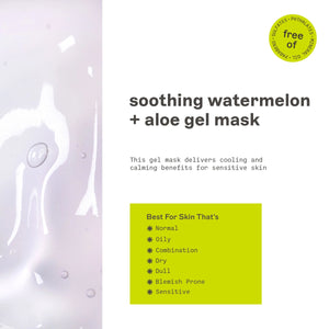 Freeman Watermelon and Aloe cooling gel facial mask product information graphic