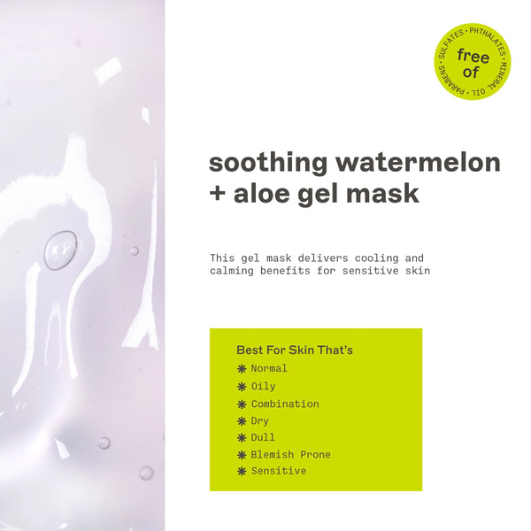 Freeman Watermelon and Aloe cooling gel facial mask product information graphic