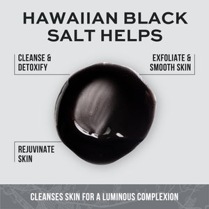Freeman Beauty Exotic Blends Hawaiian Black Salt Peel Off Mask benefits showing black mask texture and skin benefits