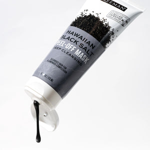 Freeman Beauty Exotic Blends Hawaiian Black Salt Peel Off Mask tube dispensing black gel