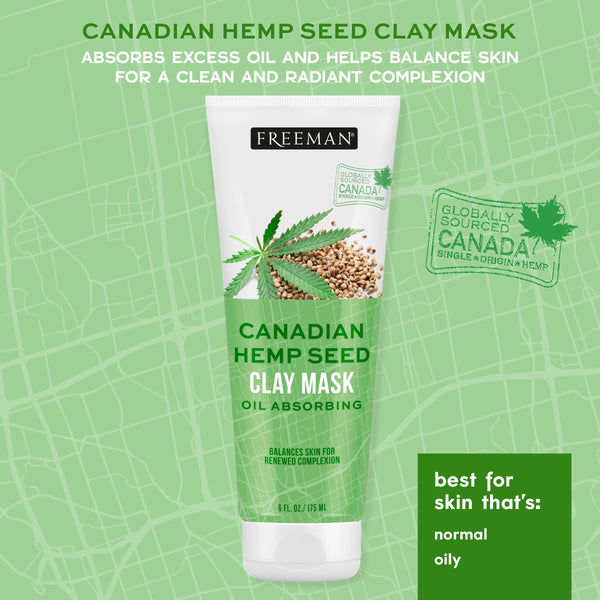 Facial mask variety bundle tube: Freeman Canadian Hemp Seed Clay Mask, green.