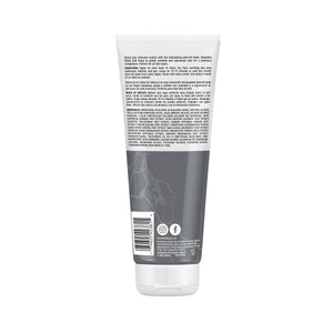 Gray facial mask tube with printed ingredient text and Freemans branding