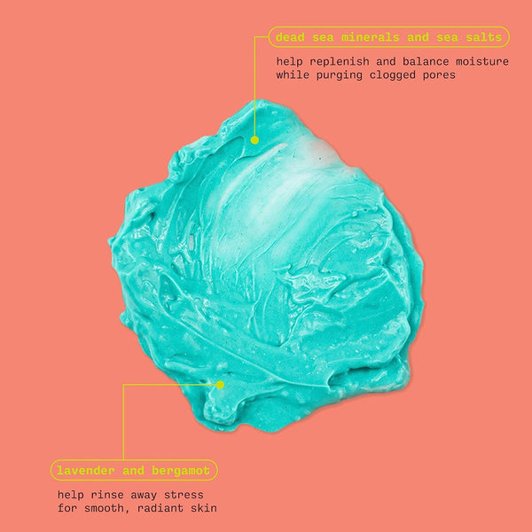Sea-salts teal gel facial mask disc with ridged texture