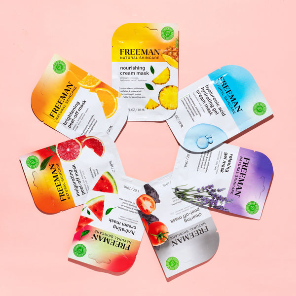 Freeman Naturals facial mask variety bundle with six peel-off mask packages