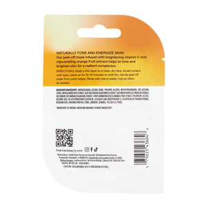 Freeman Natural Skincare brightening peel-off mask pouch with ingredient and use details