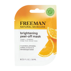 Freeman Natural Skincare brightening peel-off mask pouch, vitamin C & orange graphic