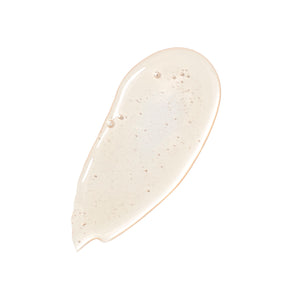 Off-white peel-off mask gel swatch with small specks, smooth texture