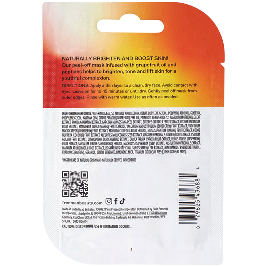 Natural Skincare Invigorating Grapefruit & Peptides Peel-Off Mask