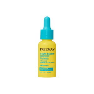Glow serum and makeup primer bottle with teal dropper and yellow label