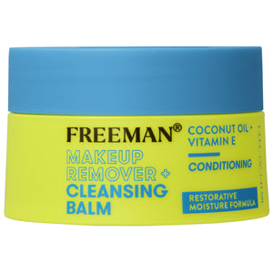Freeman Coconut Oil + Vitamin E makeup remover cleansing balm jar, blue lid.
