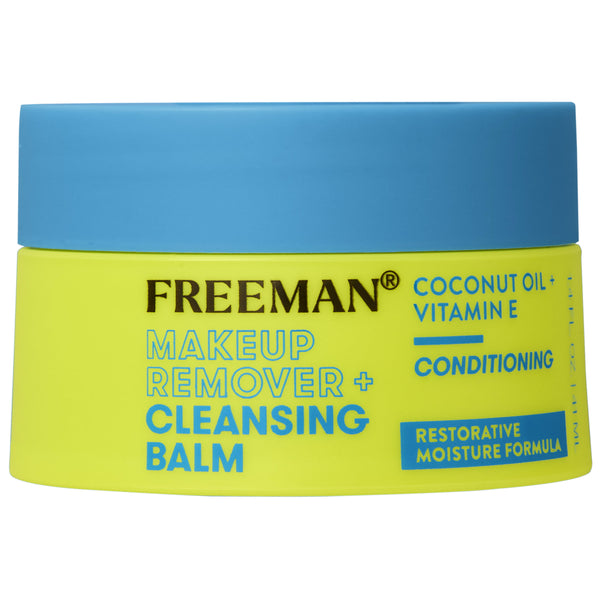 Freeman Coconut Oil + Vitamin E makeup remover cleansing balm jar, blue lid.