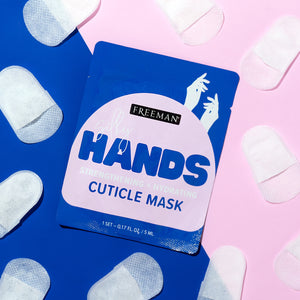 Freeman cuticle mask sachet, blue packet with “Hands” strengthening + hydrating