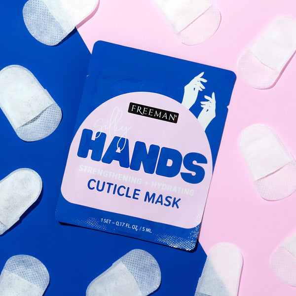 Freeman cuticle mask sachet, blue packet with “Hands” strengthening + hydrating