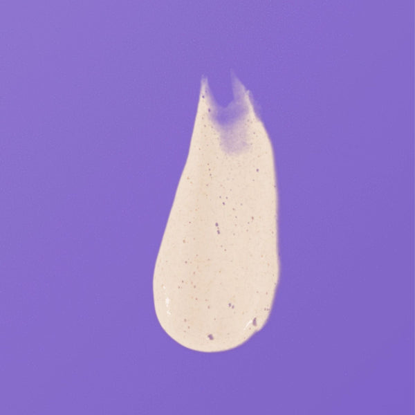 Off-white cleanser gel drop for facial exfoliation