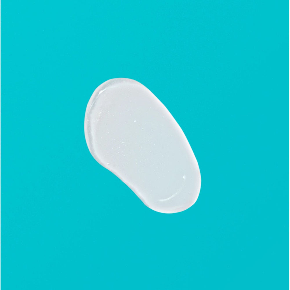 Glow serum and makeup primer bottle with teal dropper and yellow label