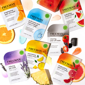 Assorted Freeman Natural Skincare masks variety pack with multiple flavor pouches