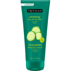 Freeman renewing cucumber peel-off gel mask in green squeeze tube with cucumber graphics