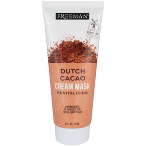 Freeman Dutch cacao cream mask tube, white body with orange cacao label