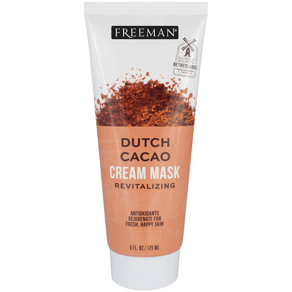 Freeman Dutch cacao cream mask tube, white body with orange cacao label