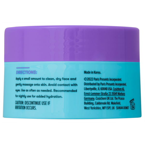 Freeman rich cream + overnight leave-on jar back label with directions and address
