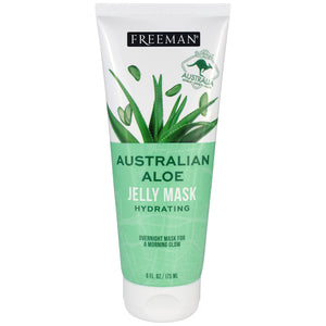Hydrating Australian aloe jelly mask tube, white with green aloe graphic