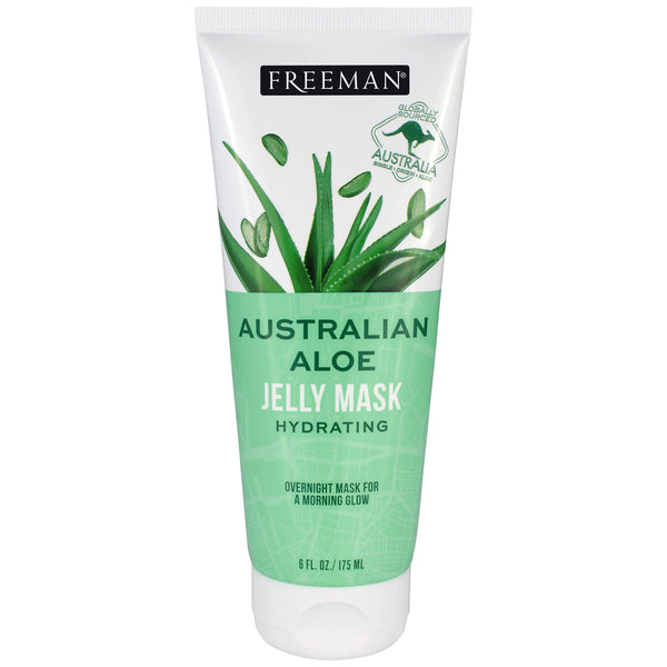 Hydrating Australian aloe jelly mask tube, white with green aloe graphic