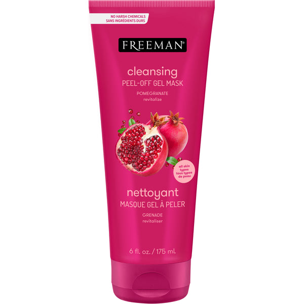 Freeman peel-off gel mask tube with pomegranate artwork