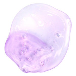 Translucent purple peel-off gel mask gel with visible bubbles