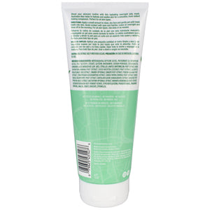 Hydrating aloe jelly mask tube back, green ingredient text panel and barcode